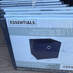 Closet Essentials Black Grommet Storage Box